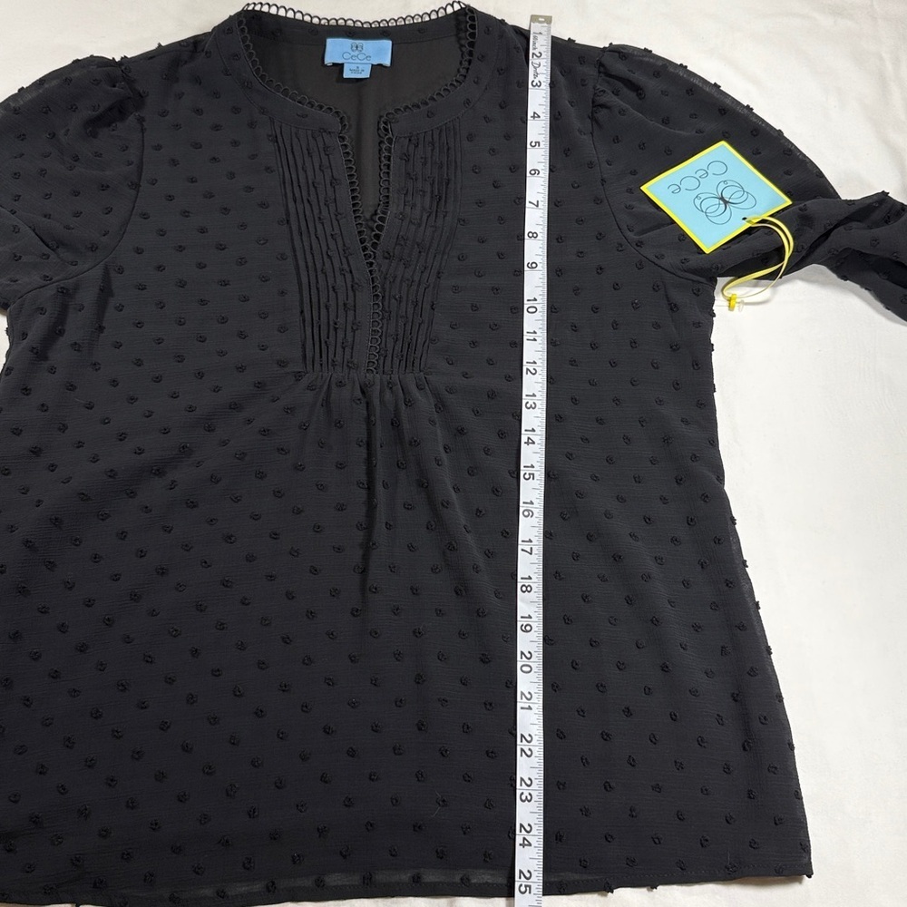 CeCe Black Textured Long Sleeve Top - Picture 7 of 9